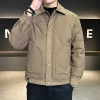 A light and thin down jacket for men's autumn and winter, a new style of men's casual lapel business casual youth warm solid color men's coat Specification image